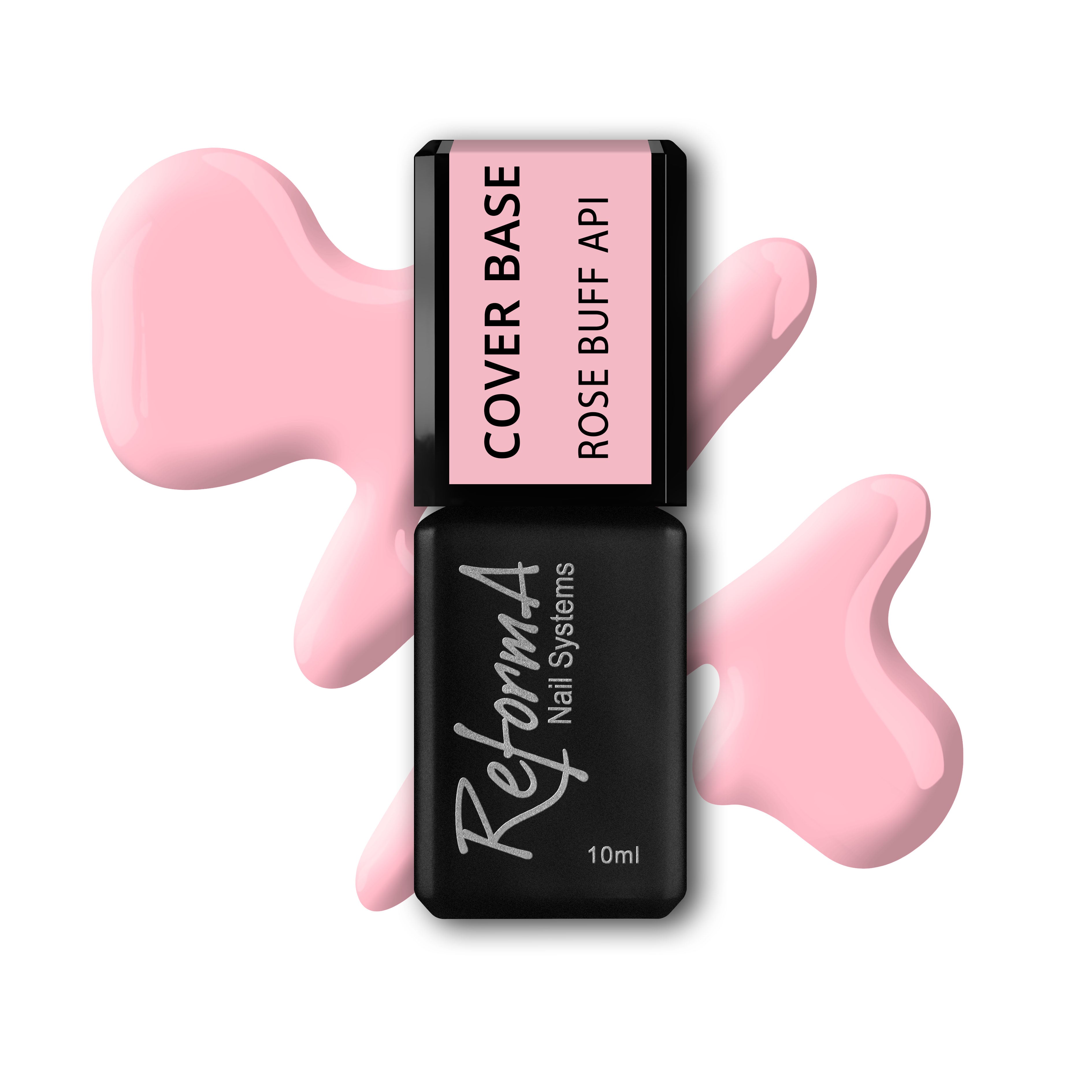 Gumová, stavebná, ružová, nepriehľadná, ružová hybridná báza - Rose Buff API, 10 ml